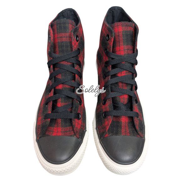 Converse 2011 Chuck Taylor All Star Buffalo Tartan Plaid Red Black High Top 7.5 - Picture 2 of 10